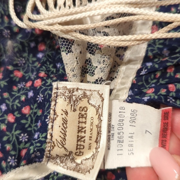 Jessica's Gunnies Prairie Vintage Midi Skirt Floral Pockets Lace Corset Y2K - Picture 6 of 13